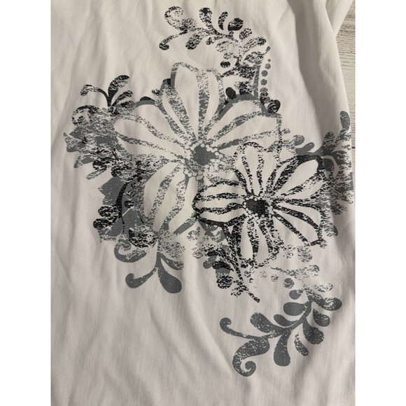 Reebok Womens  Ladies White Long Sleeve Floral Athletic Stretch ShirtTop Size XL - Picture 6 of 8